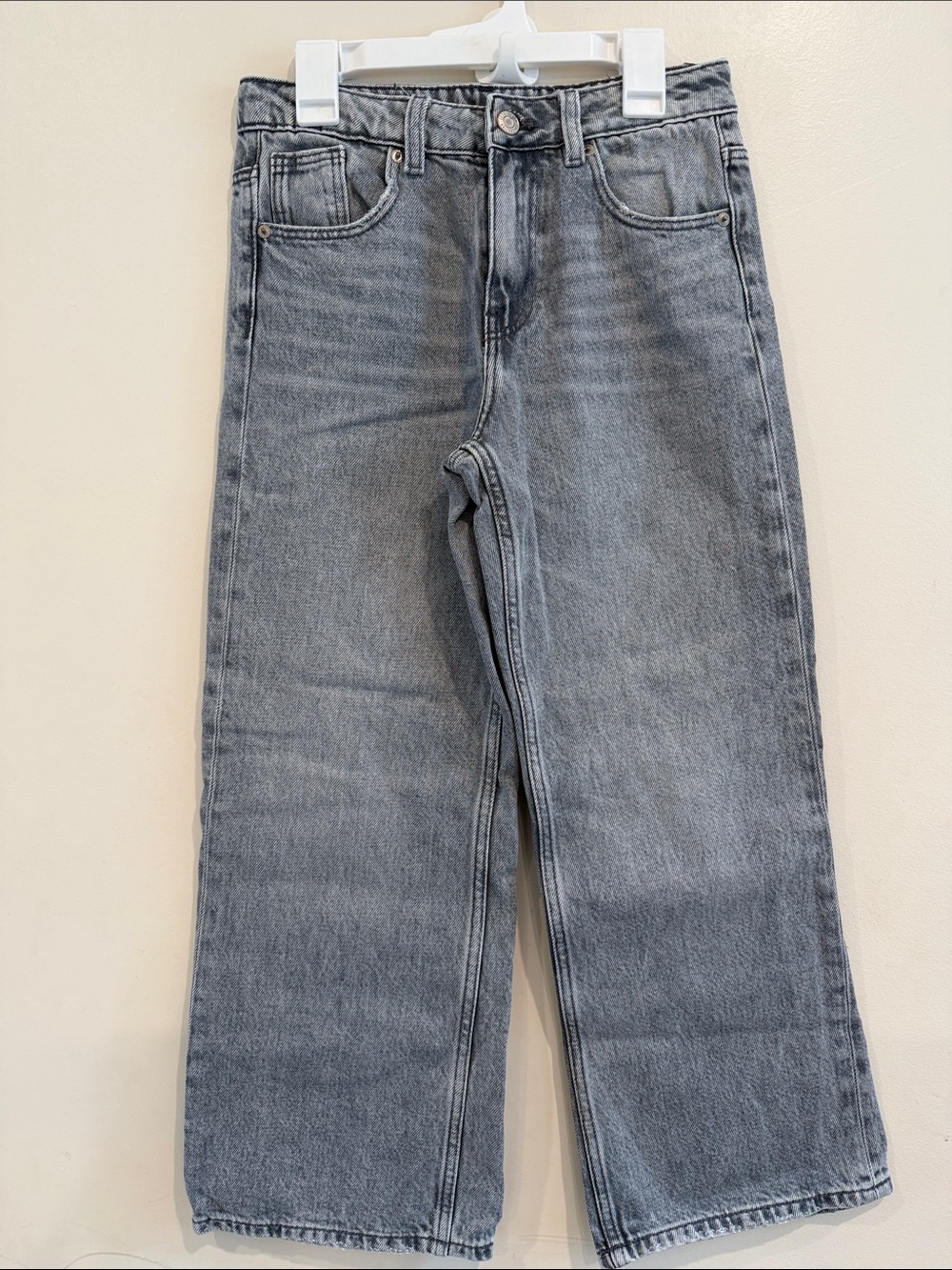 Zara Charcoal Grey Straight Wide-Leg‎ Jeans